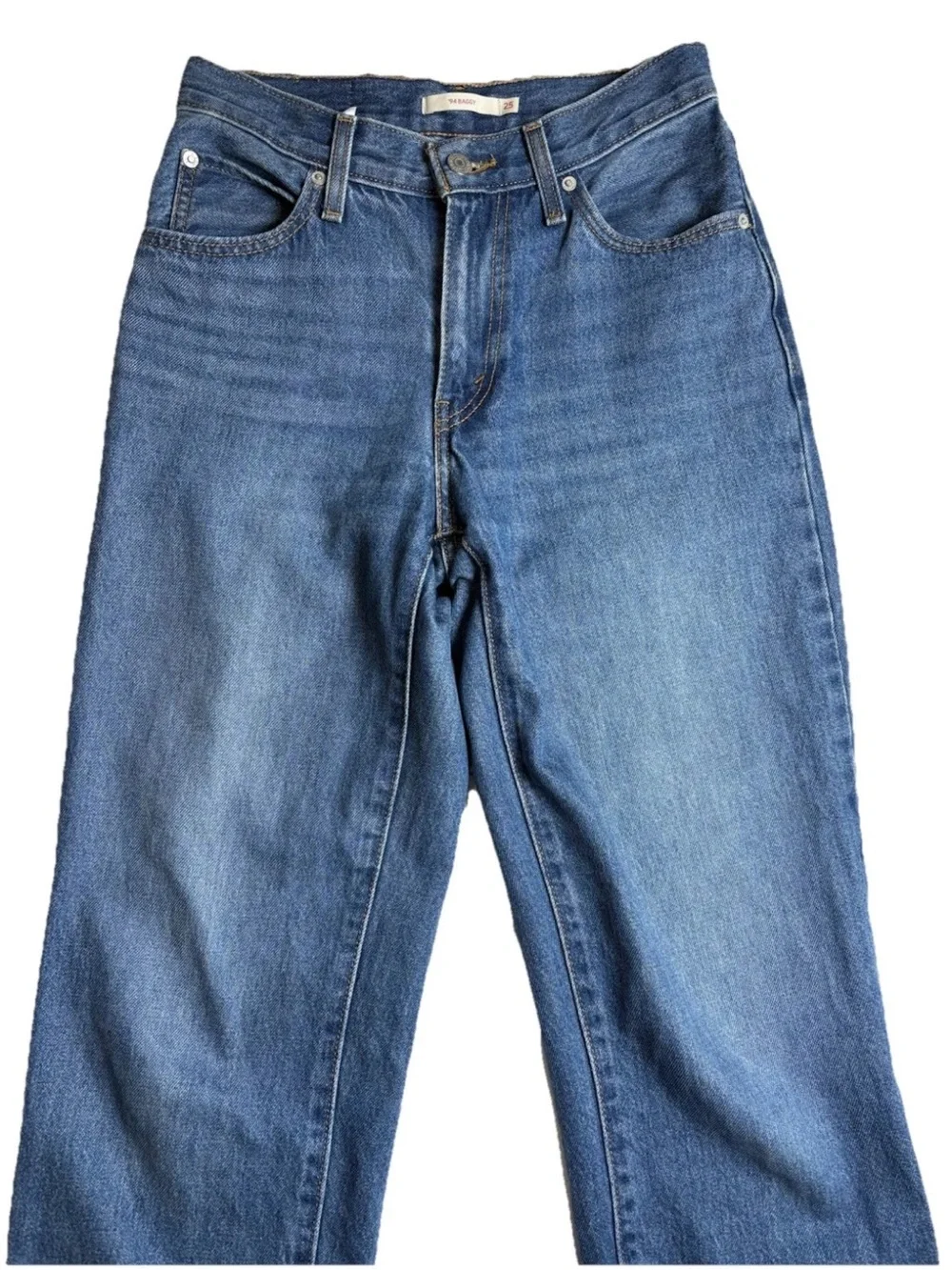 Levis '94 Baggy Jeans size 25 Medium Wash Relaxed Fit Straight Leg Mid Rise